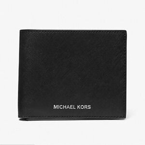 Michael‎ Kors Varick Saffiano Leather Billfold Wallet With Passcase